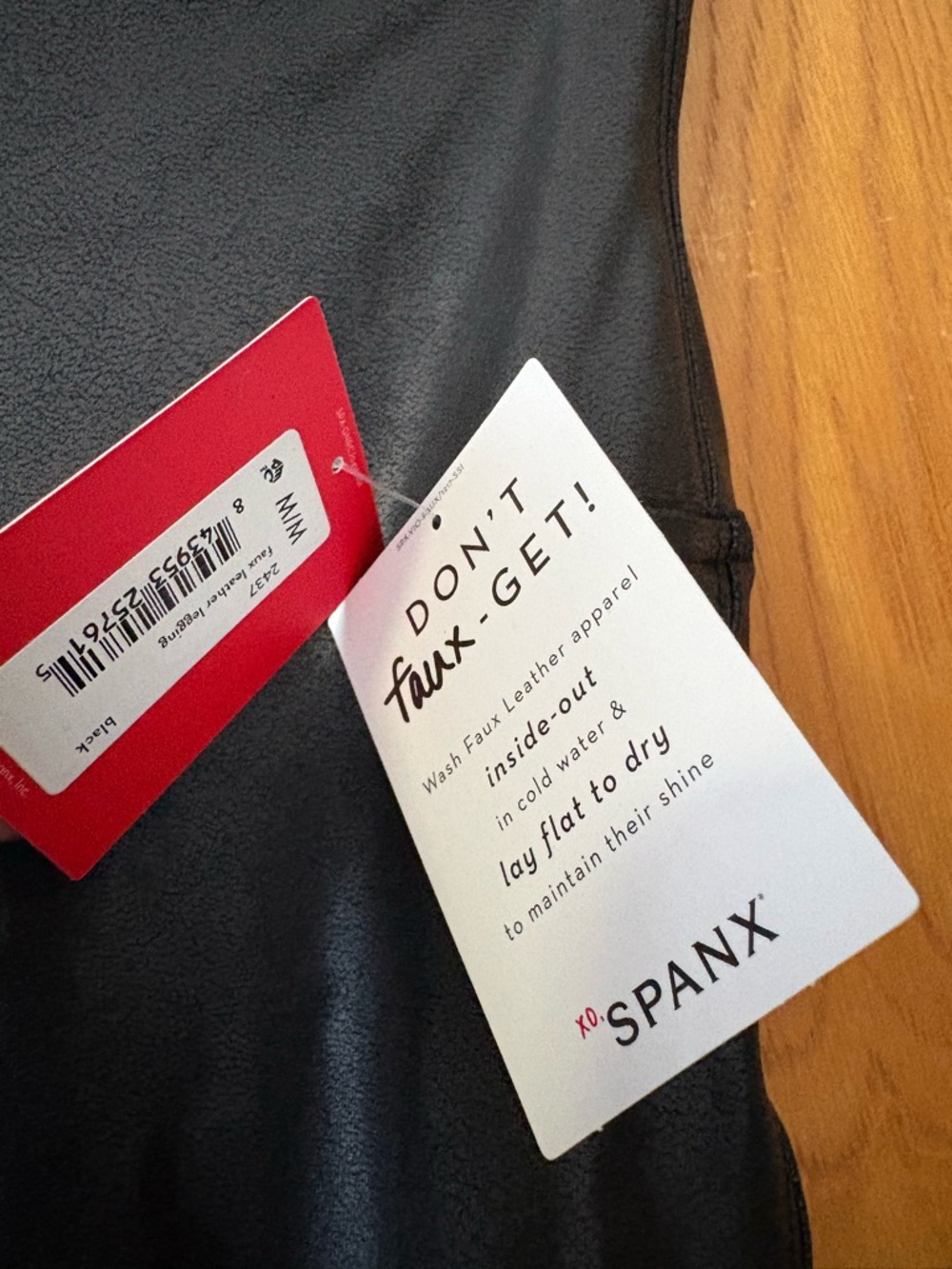 Spanx Faux Leather High-Waist Leggings - Black M - Picture 4 of 7